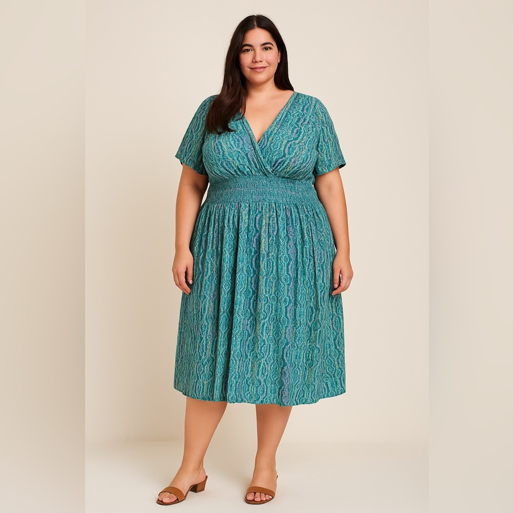 Terra Sky Blue Pleated Dress Flutter Sleeve‎ Wedding Guest Cocktail Sundress